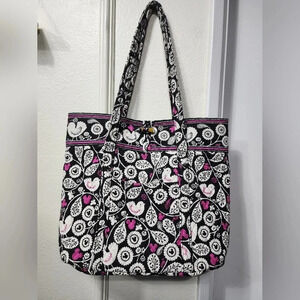 Large Disney Parks Vera Bradley Mickey Meets Birdy Black Bird Tote Bag